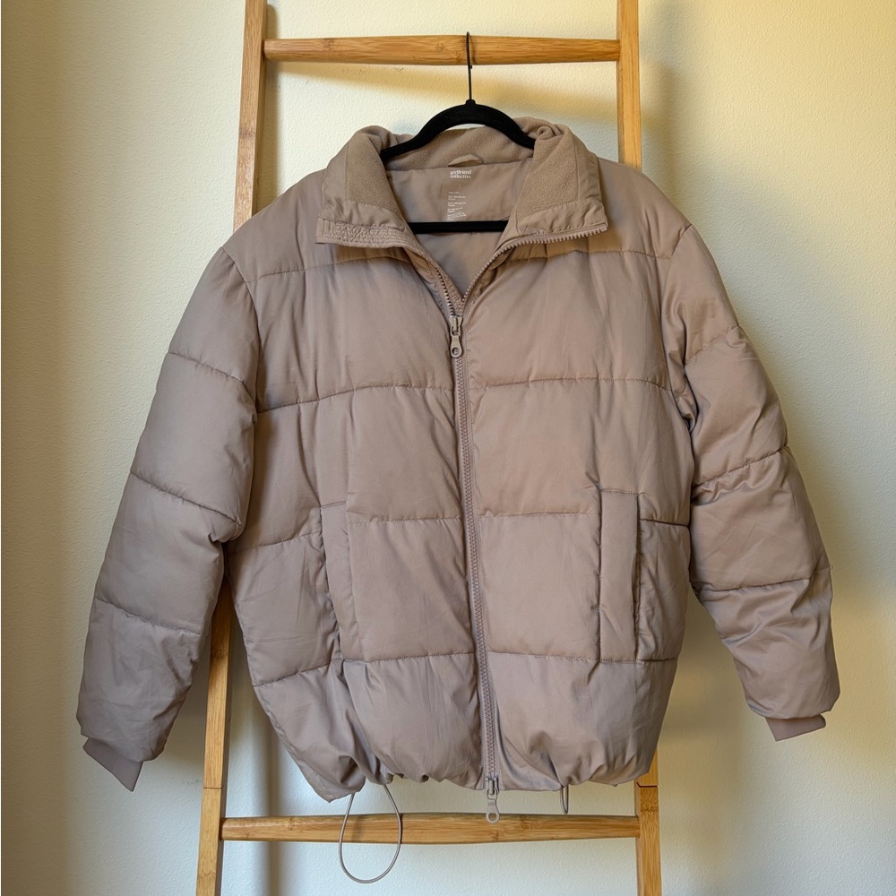 Girlfriend Collective Beige Puffer Jacket